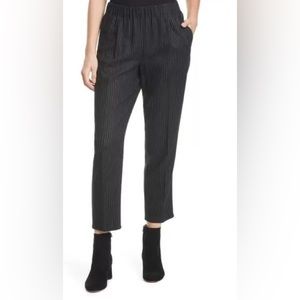 Eileen Fisher Cropped Pull-On Pants, Size Large - Black